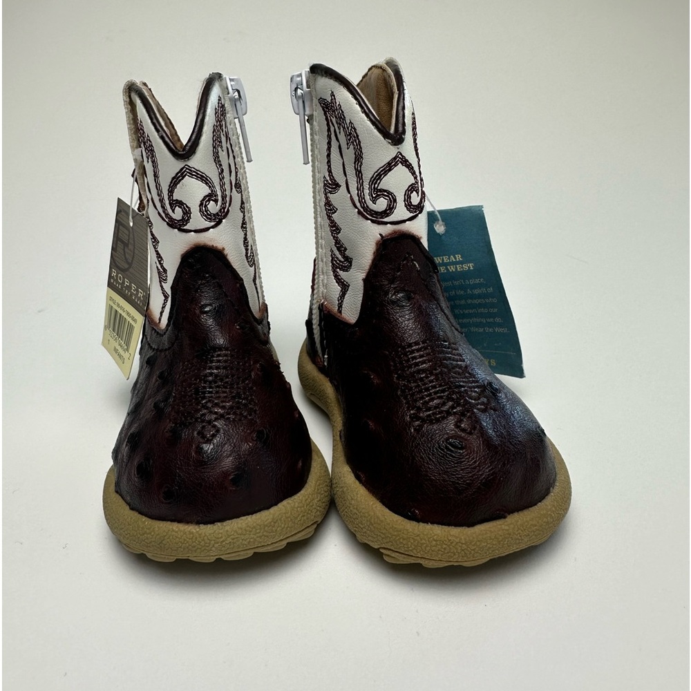 Roper Kids Brown and White Western Boots
